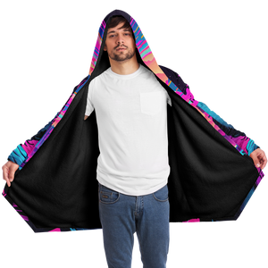 Visionary Cloak (Black Fur) - Festival Clothing, Rave Outfits, EDM Gear
