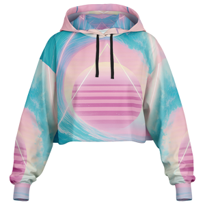 Grid Tide Cropped Hoodie