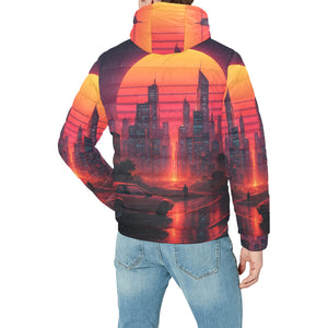 Neon Sunrise Puffer Jacket