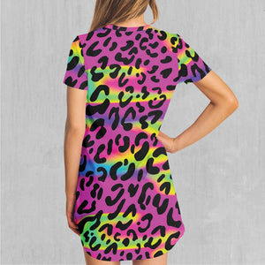 Rave Leopard T-Shirt Dress (Size L)