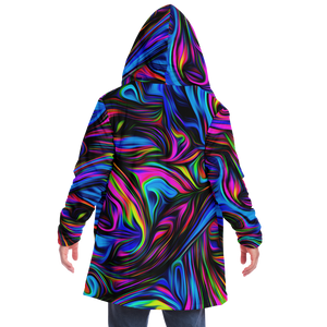 Psychedelic Waves Cloak (Black Fur)