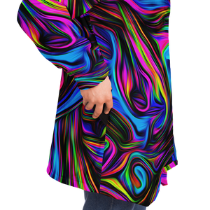 Psychedelic Waves Cloak (Black Fur)