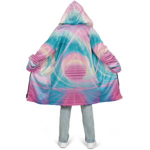 Grid Tide Zip Up Cloak