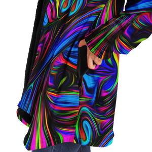 Psychedelic Waves Cloak (Black Fur)
