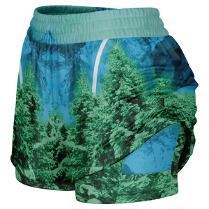 Minty Wonderland Women's 2-in-1 Shorts