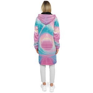 Grid Tide Zip Up Cloak