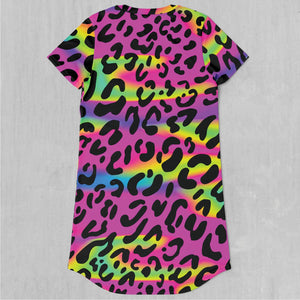 Rave Leopard T-Shirt Dress (Size L)