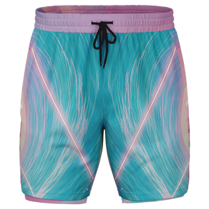 Grid Tide Men's 2 in 1 Shorts