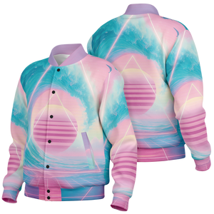 Grid Tide Varsity Jacket