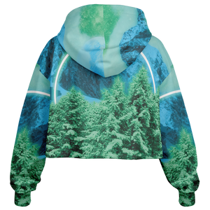 Minty Wonderland Cropped Hoodie