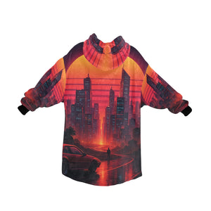 Neon Sunrise Blanket Hoodie