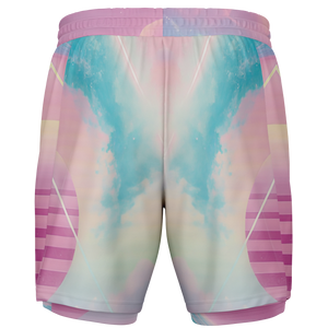 Grid Tide Men's 2 in 1 Shorts