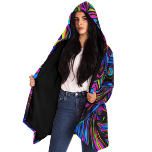 Psychedelic Waves Cloak (Black Fur)