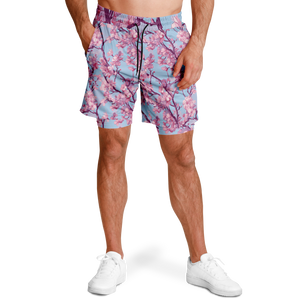 Cherry Blossom Men's 2 in 1 Shorts