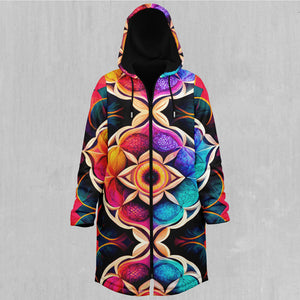 Blossoming Spectrum Zip Up Cloak (Black Fur)