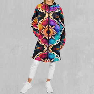 Blossoming Spectrum Zip Up Cloak (Black Fur)