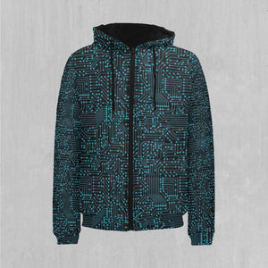 Blue Cybernetic Puffer Jacket
