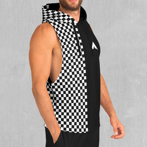 Checkerboard Sleeveless Hoodie