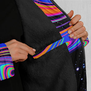 Chromatic Cosmos Zip Up Cloak (Black Fur)
