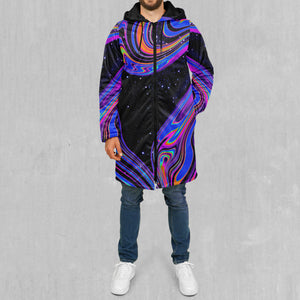 Chromatic Cosmos Zip Up Cloak (Black Fur)