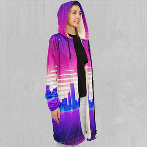 Cyber City Zip Up Cloak (White Fur)