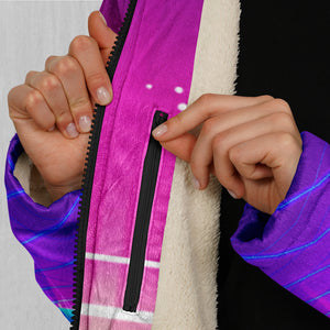 Cyber City Zip Up Cloak (White Fur)