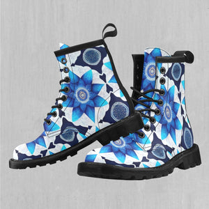 Delphinium Mandala Women's Lace Up Boots