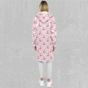 Flamingo Zip Up Cloak (White Fur)