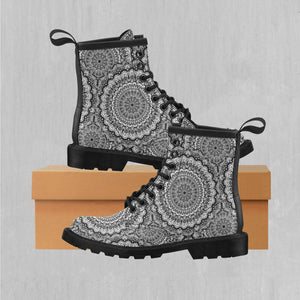 Floral Mandala Women's Lace Up Boots