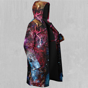 Galaxies Collide Zip Up Cloak (Black Fur)