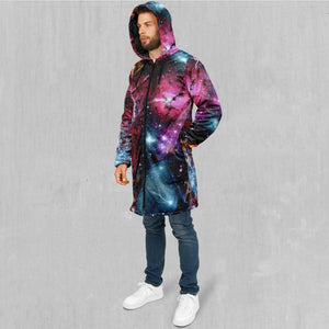 Galaxies Collide Zip Up Cloak (Black Fur)