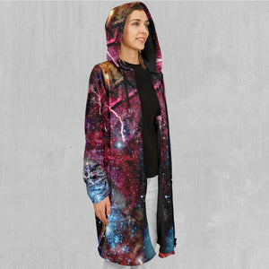 Galaxies Collide Zip Up Cloak (Black Fur)