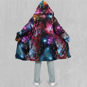 Galaxies Collide Zip Up Cloak (Black Fur)