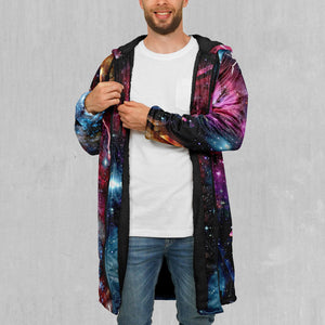 Galaxies Collide Zip Up Cloak (Black Fur)