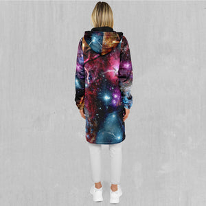 Galaxies Collide Zip Up Cloak (Black Fur)
