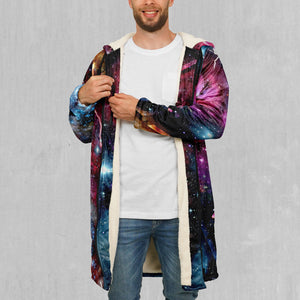 Galaxies Collide Zip Up Cloak (White Fur)