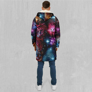 Galaxies Collide Zip Up Cloak (White Fur)