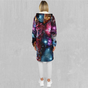 Galaxies Collide Zip Up Cloak (White Fur)
