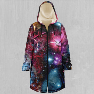 Galaxies Collide Zip Up Cloak (White Fur)