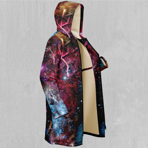 Galaxies Collide Zip Up Cloak (White Fur)