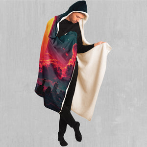 Cyber Skyline Hooded Blanket