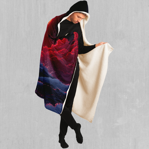 The Synthwave off Kanagawa Hooded Blanket