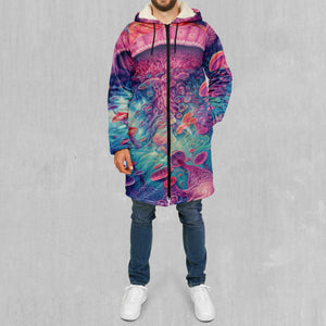 Mycological Mind Zip Up Cloak (White Fur)