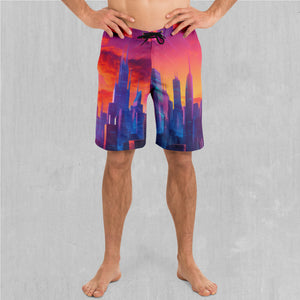 Neon Skyline Board Shorts