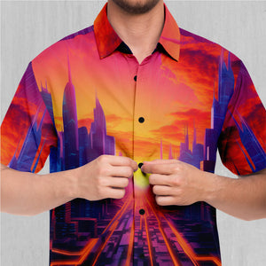 Neon Skyline Button Down Shirt