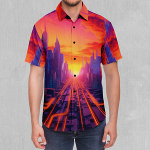 Neon Skyline Button Down Shirt