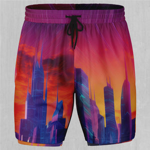 Neon Skyline Men's 2 in 1 Shorts