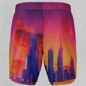 Neon Skyline Men's 2 in 1 Shorts