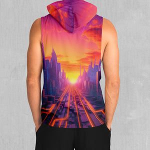 Neon Skyline Sleeveless Hoodie