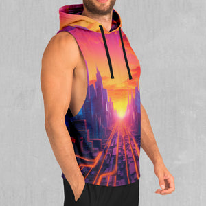 Neon Skyline Sleeveless Hoodie